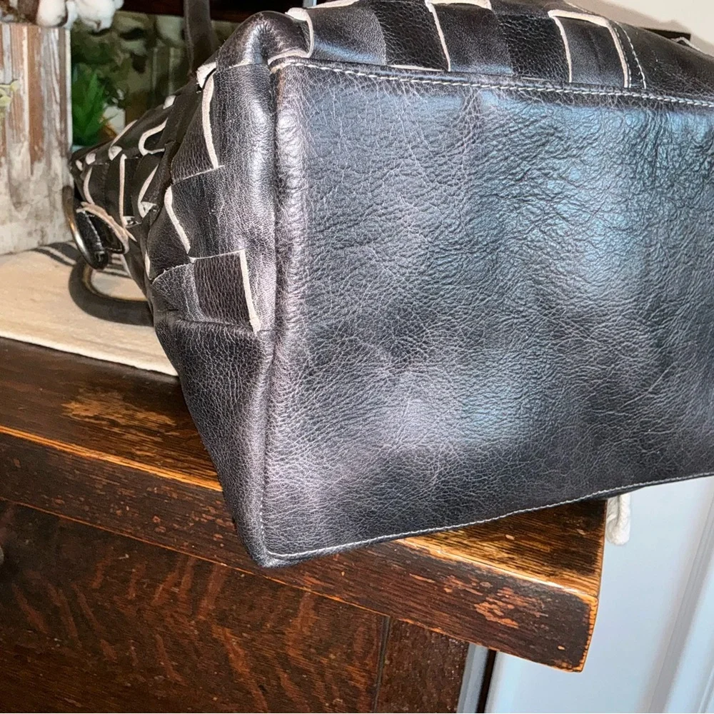 NWT Bed Stu Leather Rachel Shoulder Crossbody Bag Tote Black Rustic Retail $345